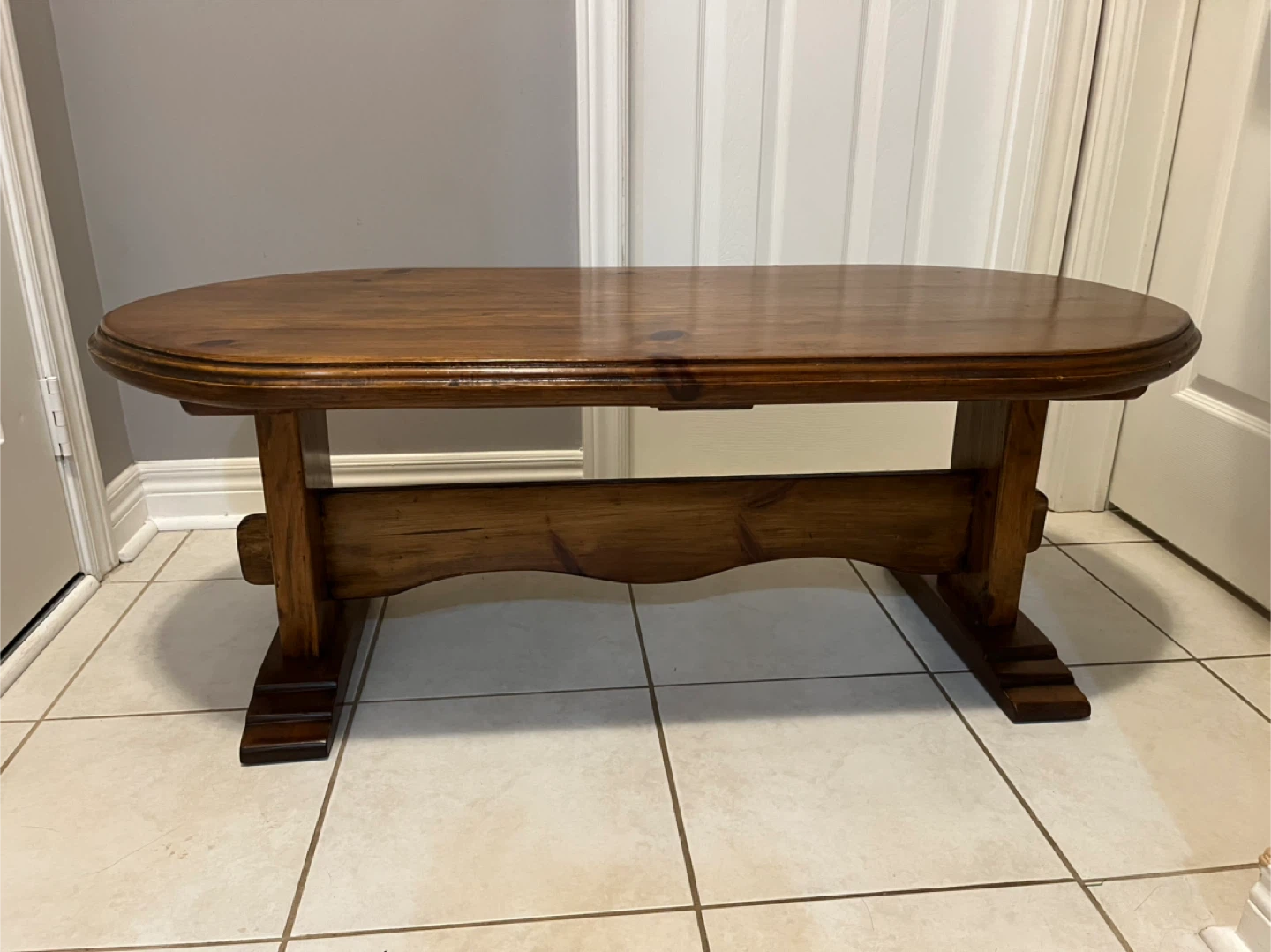 Unique REAL Wood Coffee Table : Rounded Corners (heavy) -