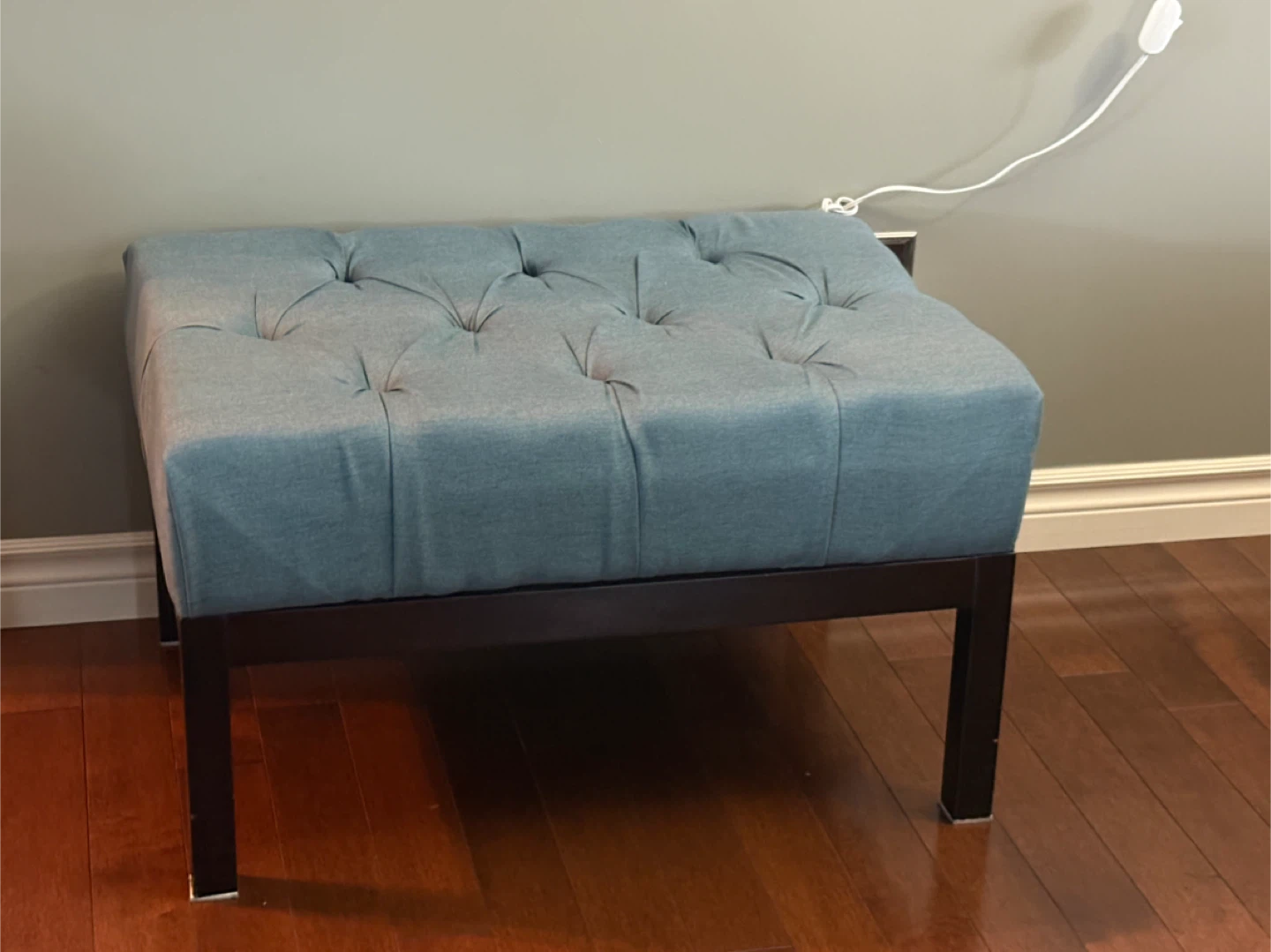 Tufted Ottoman Footrest - Blue - photo 2