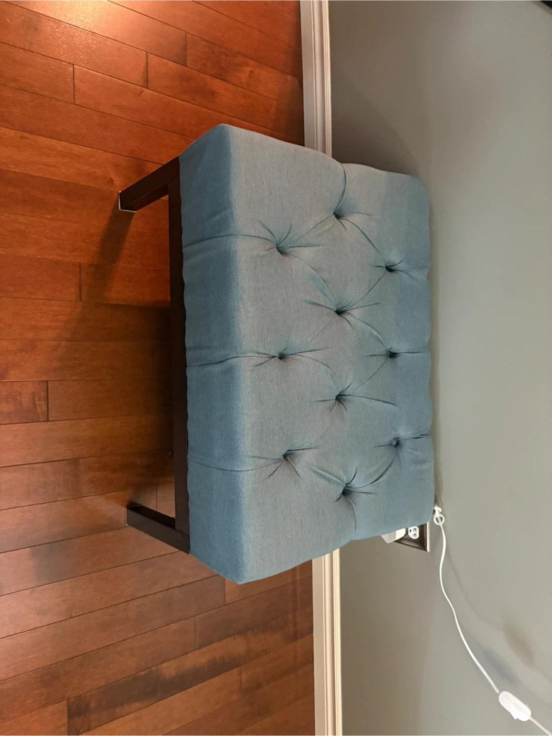 Tufted Ottoman Footrest - Blue