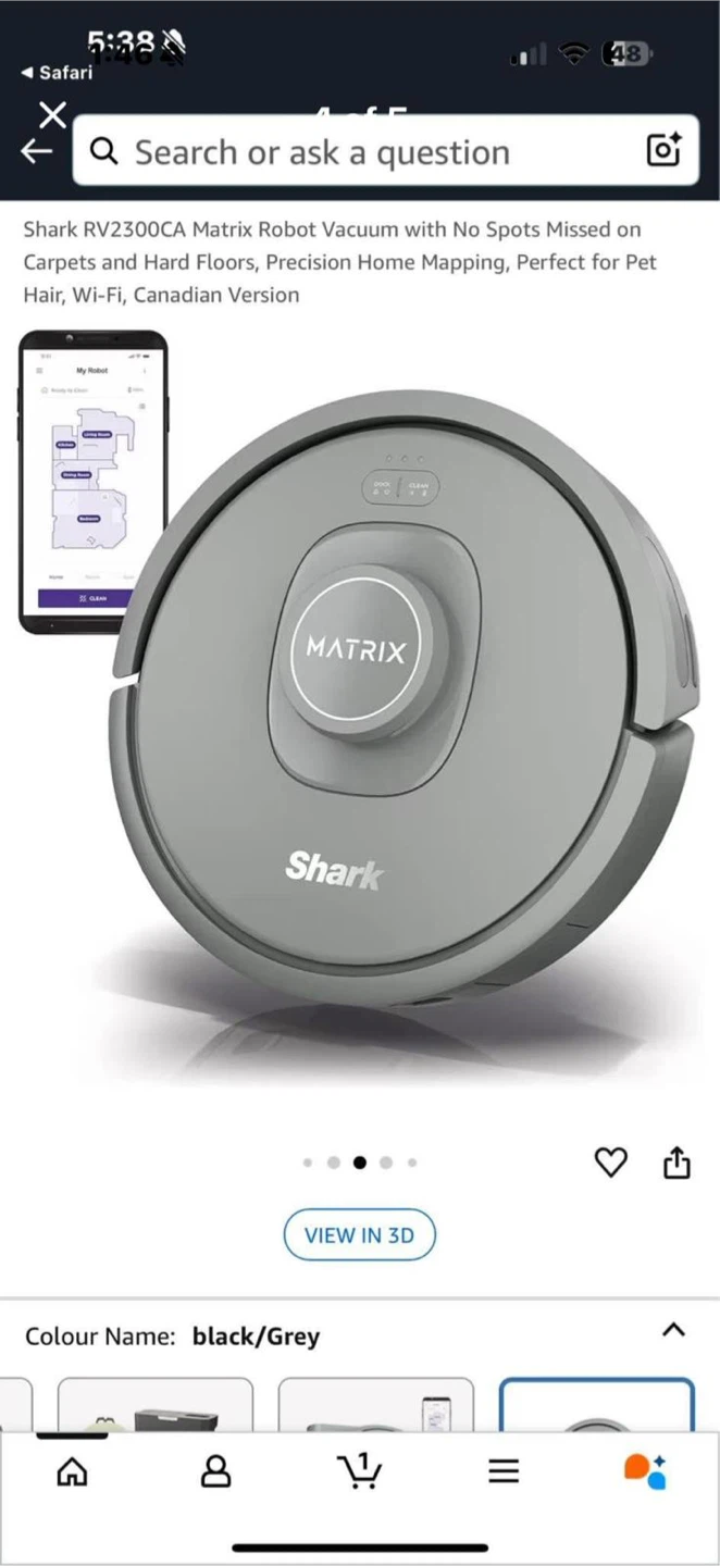 Shark Matrix RV2300CA Robot Vacuum - Black/Grey - photo 3