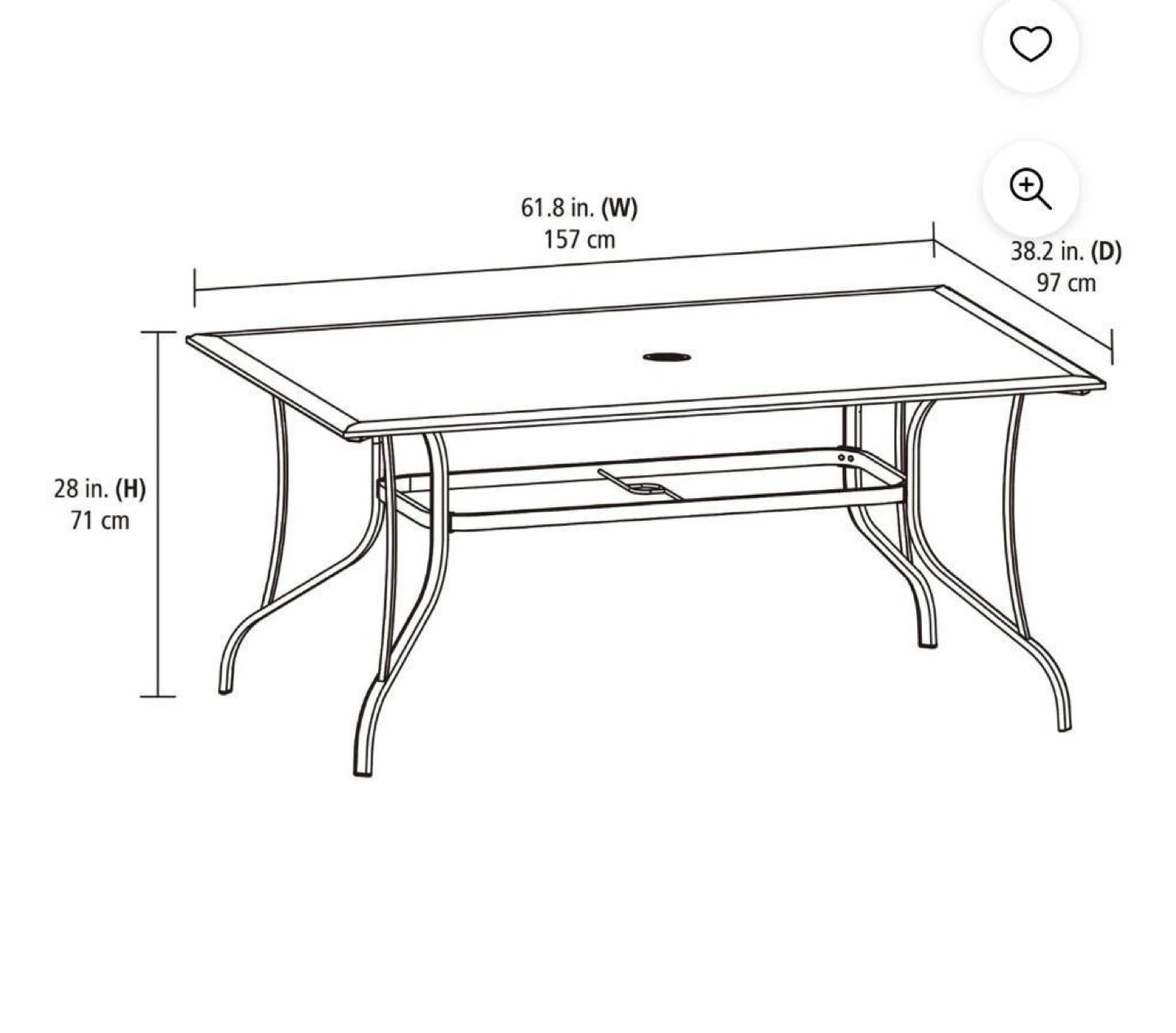 Outdoor Glass Top Patio Table