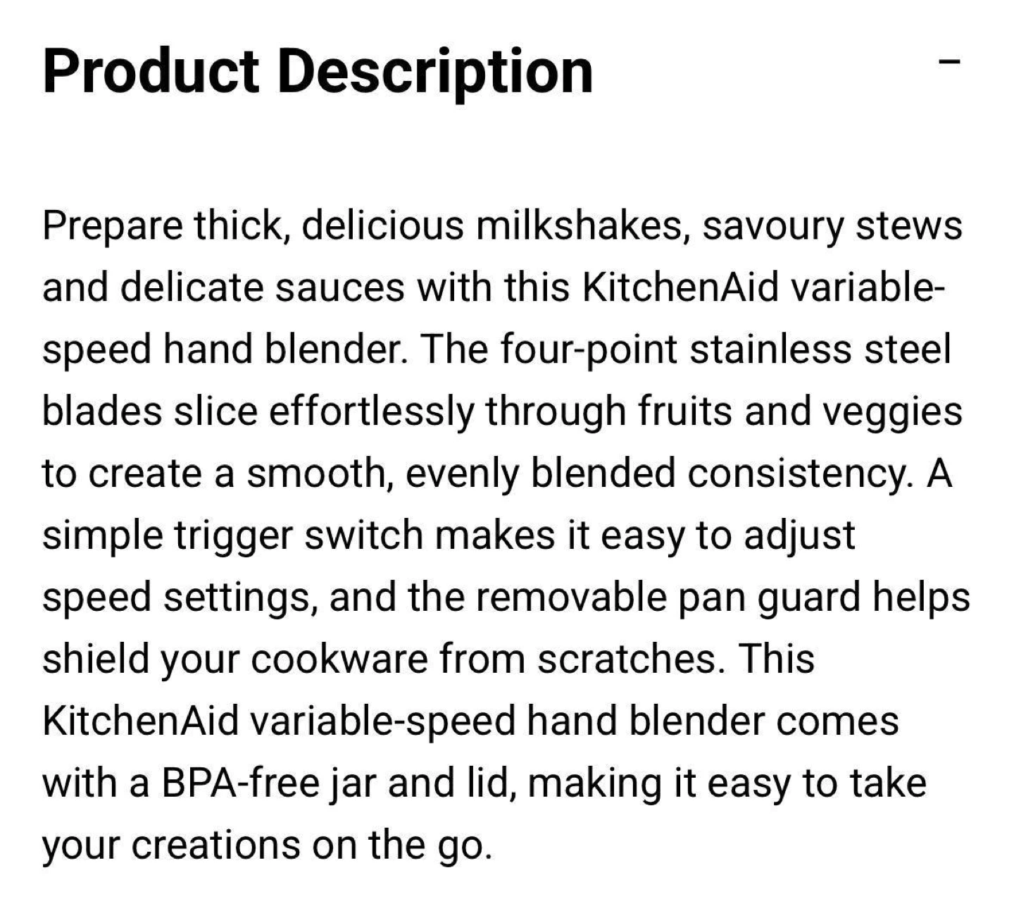 KitchenAid Corded Hand Blender - Empire Red - photo 4