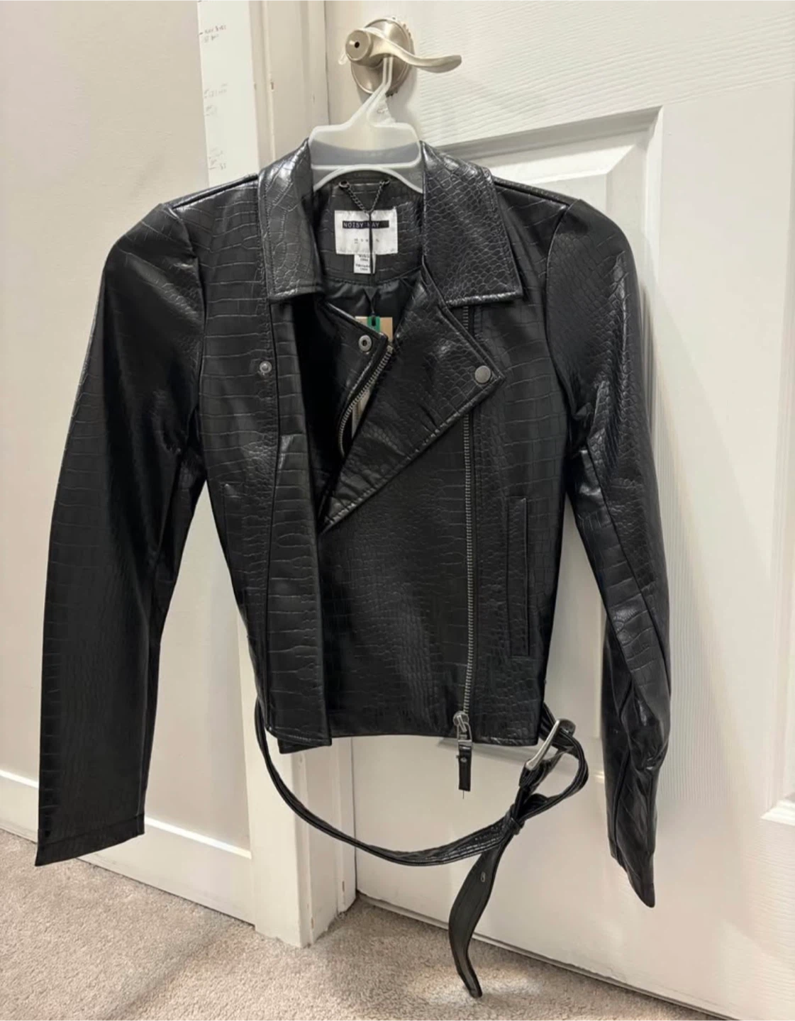 Noisy May Black Faux Leather Jacket XS - photo 4