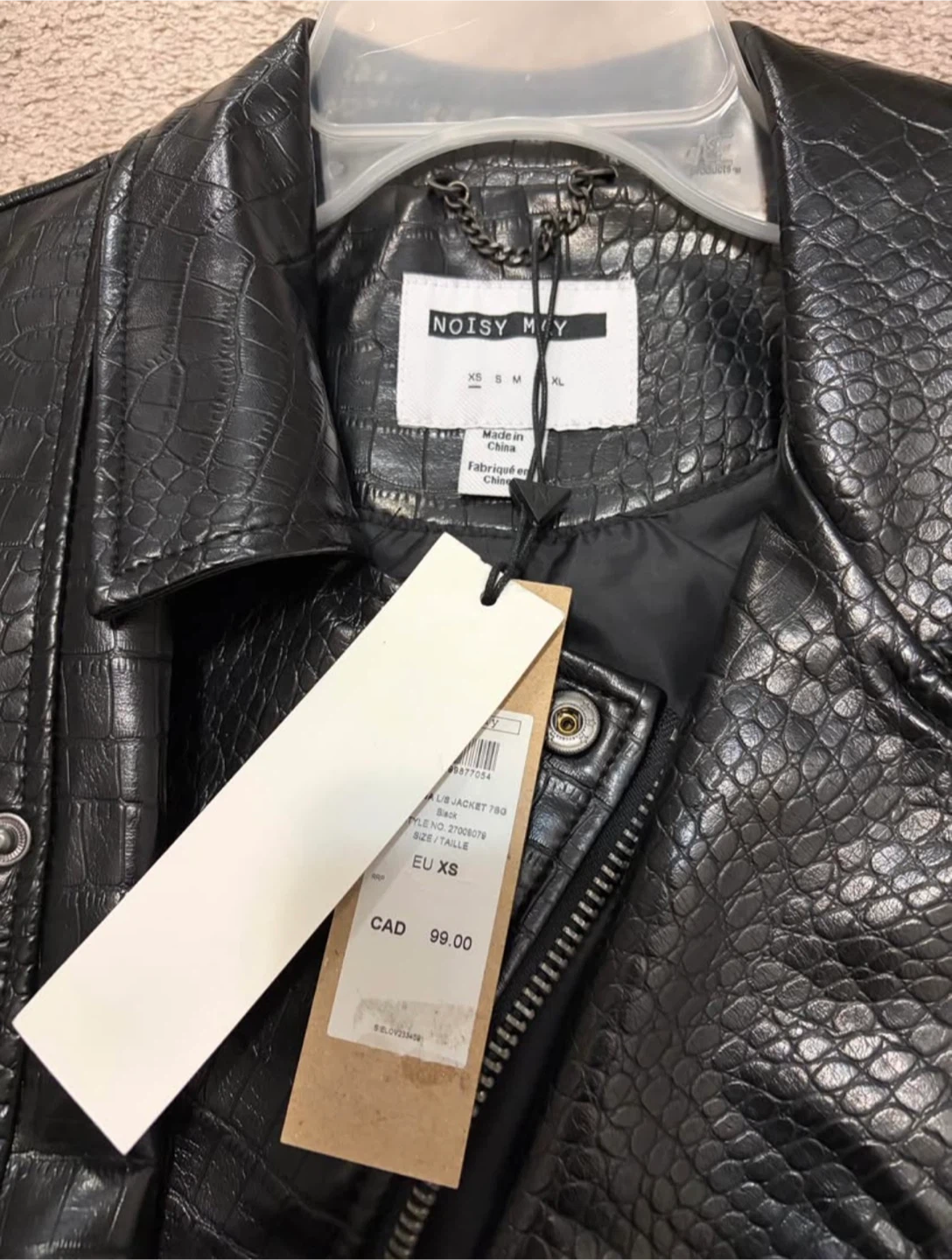Noisy May Black Faux Leather Jacket XS - photo 3