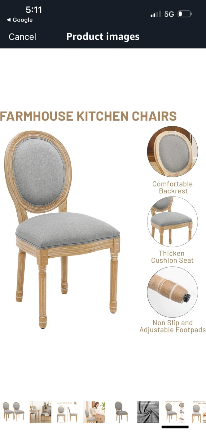 New Farmhouse Kitchen Chairs - Set of 2 - photo 5
