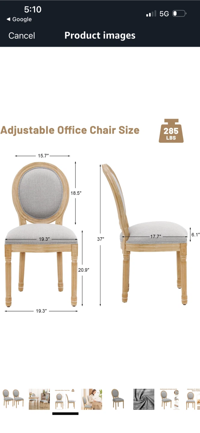 New Farmhouse Kitchen Chairs - Set of 2 - photo 3