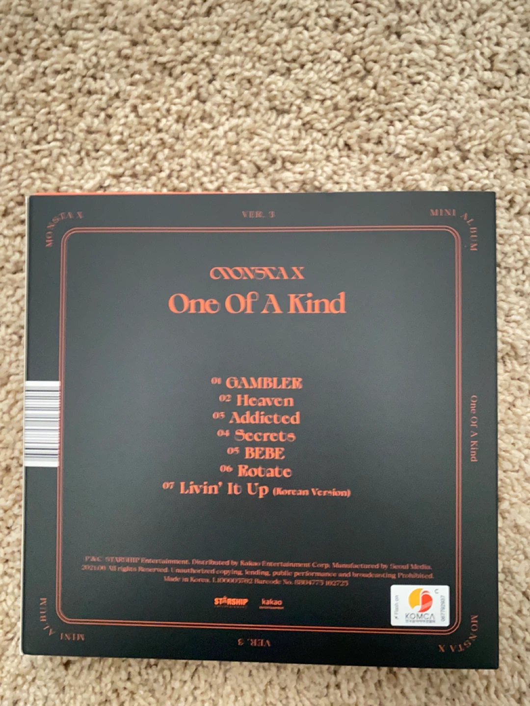 MONSTA X One Of A Kind Mini Album Ver. 3 - photo 3