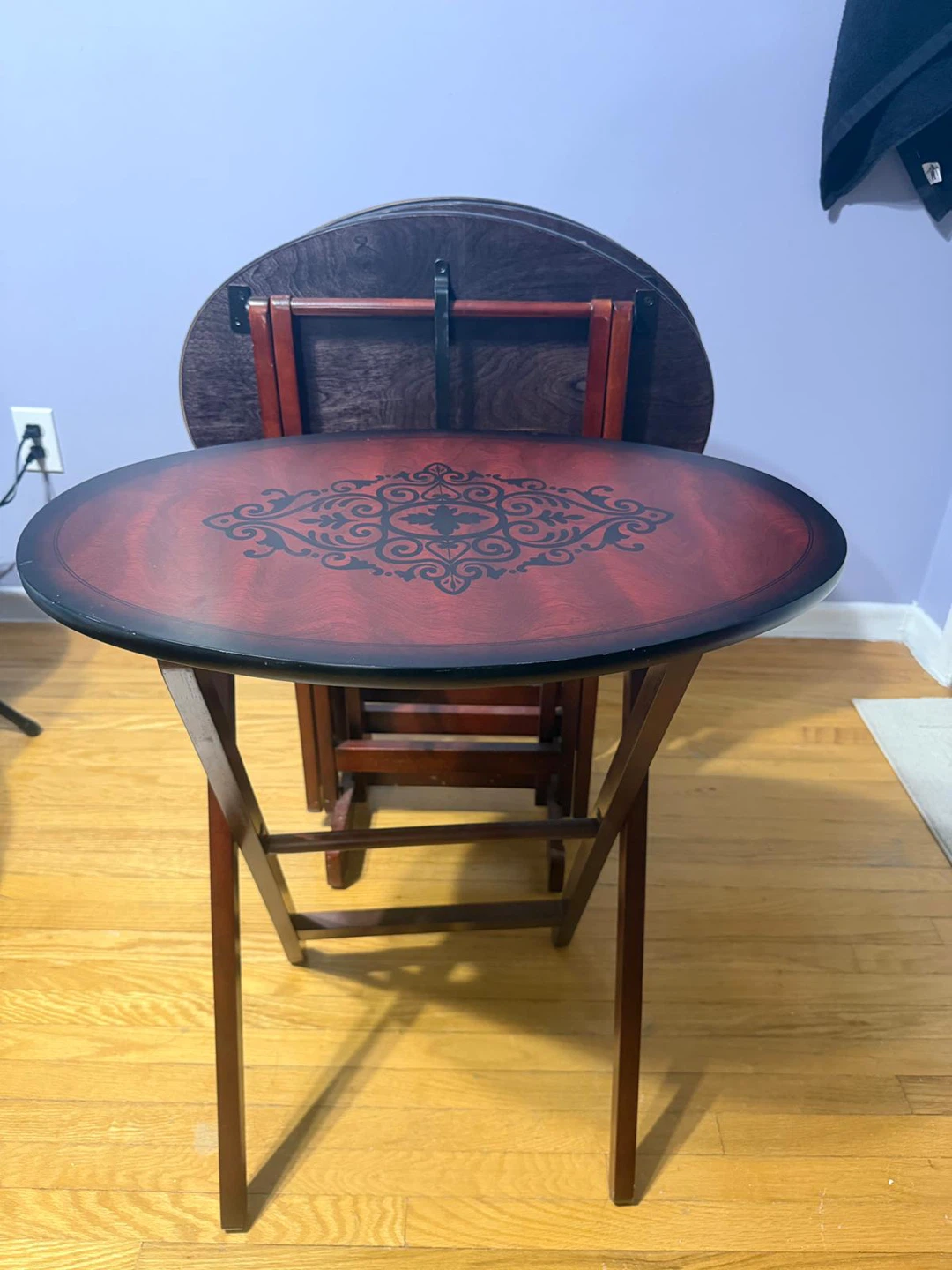 Folding TV Tray Table Set of 4 - photo 2
