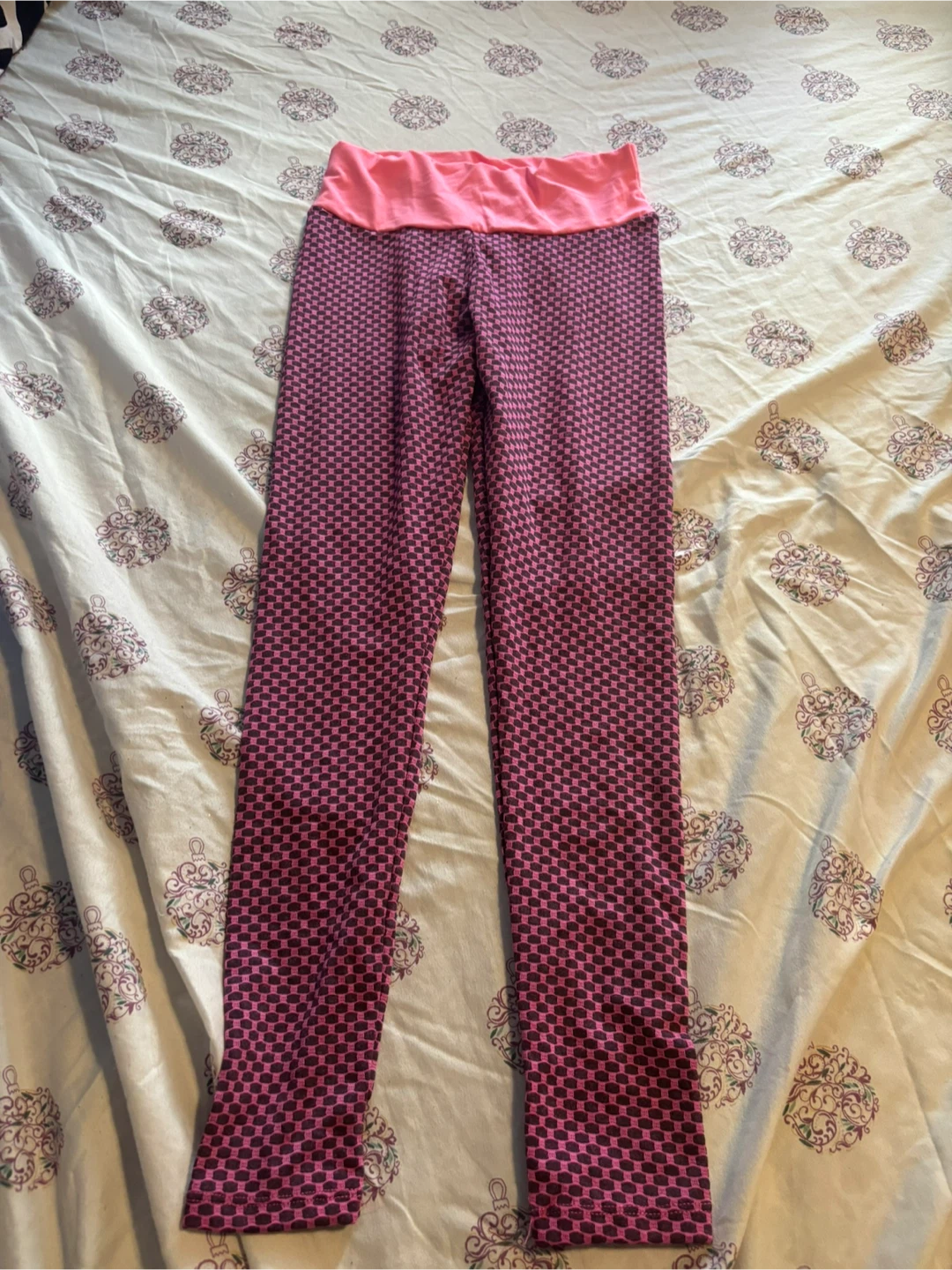 Pink & Black Patterned Leggings