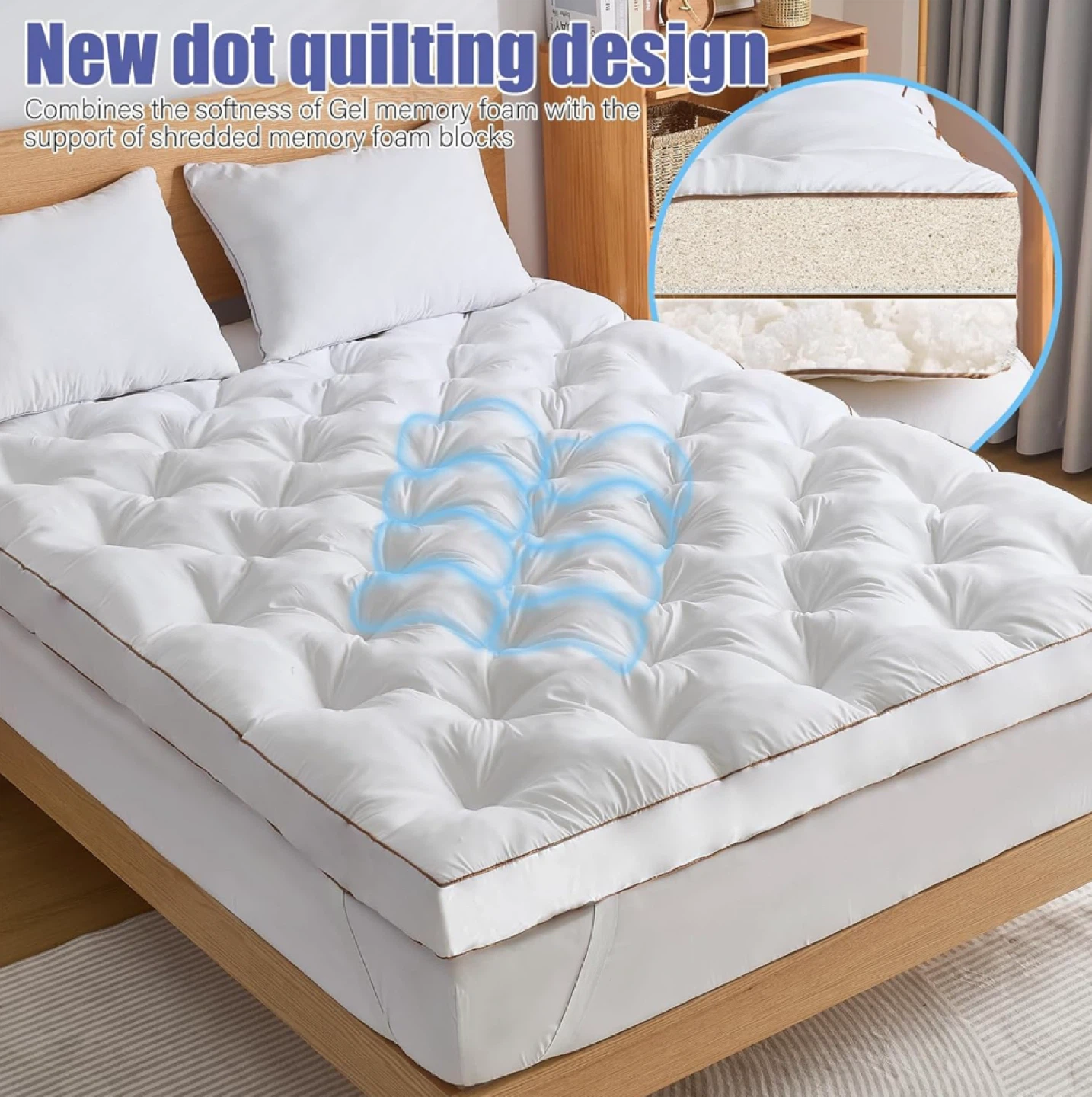 WhatsBedding Memory Foam Mattress Topper - 4 inch - photo 3
