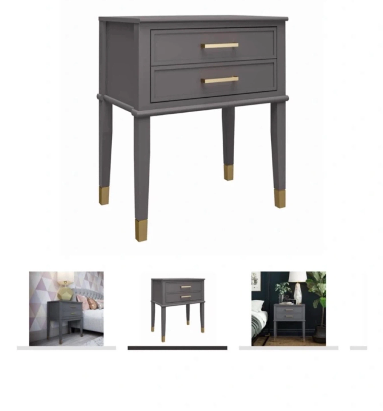 Cosmoliving Gray Accent Table Nightstand - photo 5