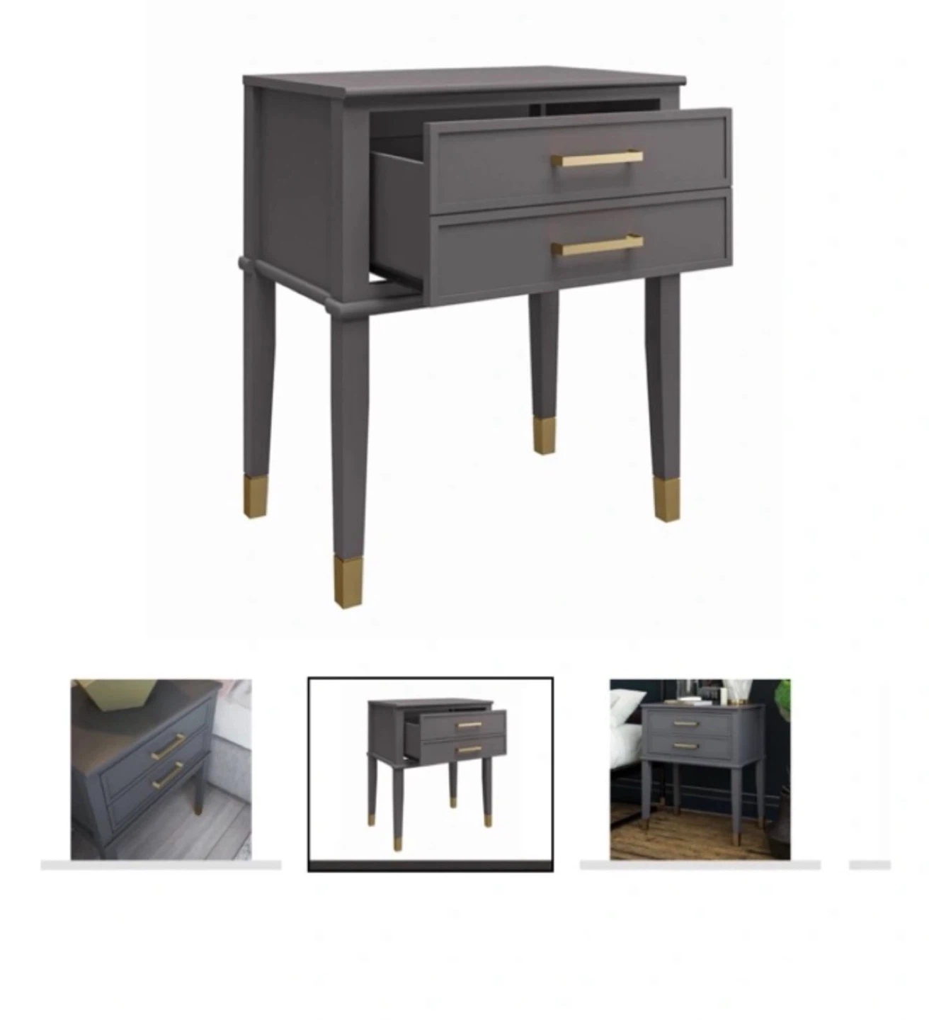 Cosmoliving Gray Accent Table Nightstand - photo 4