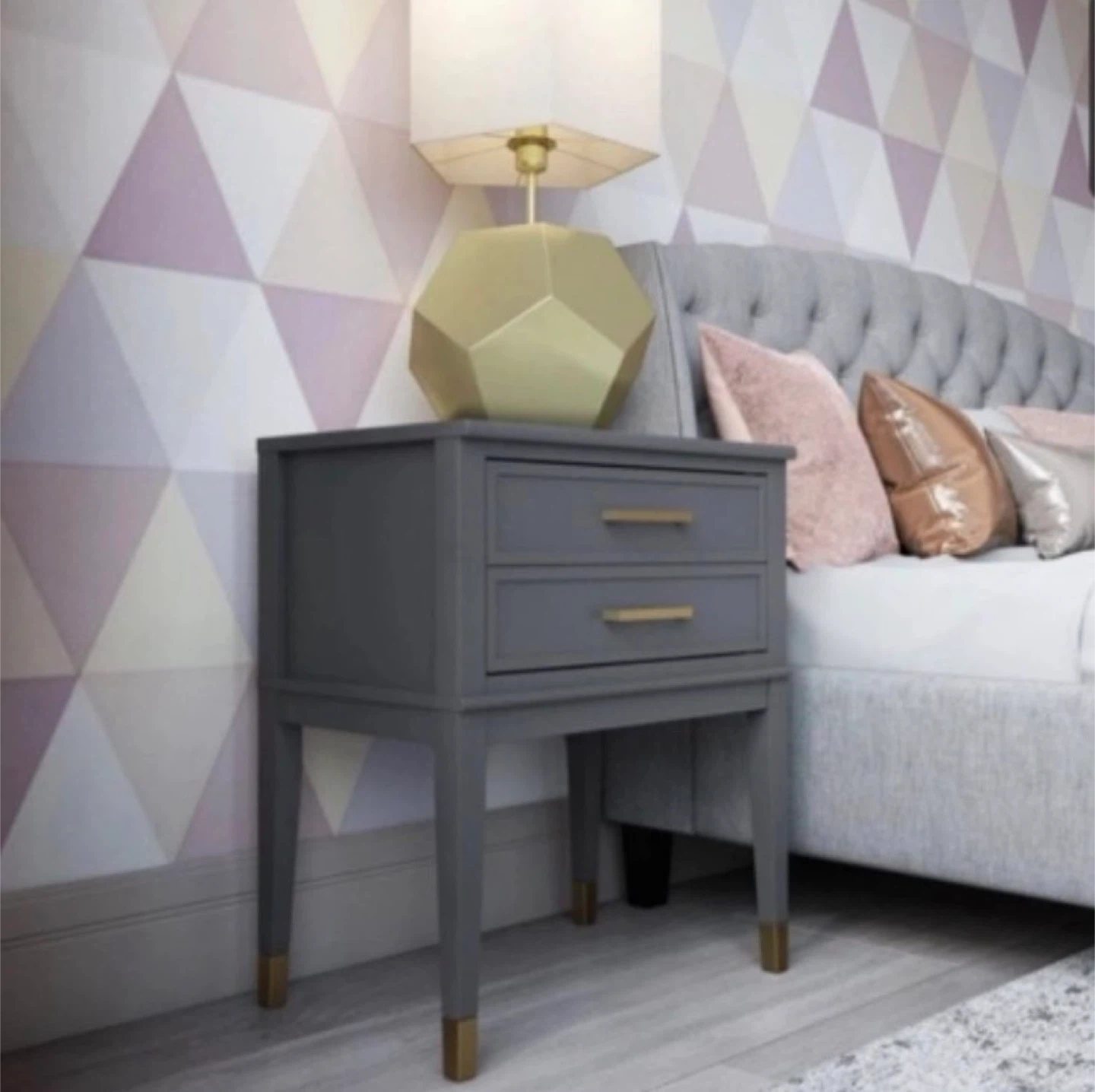 Cosmoliving Gray Accent Table Nightstand