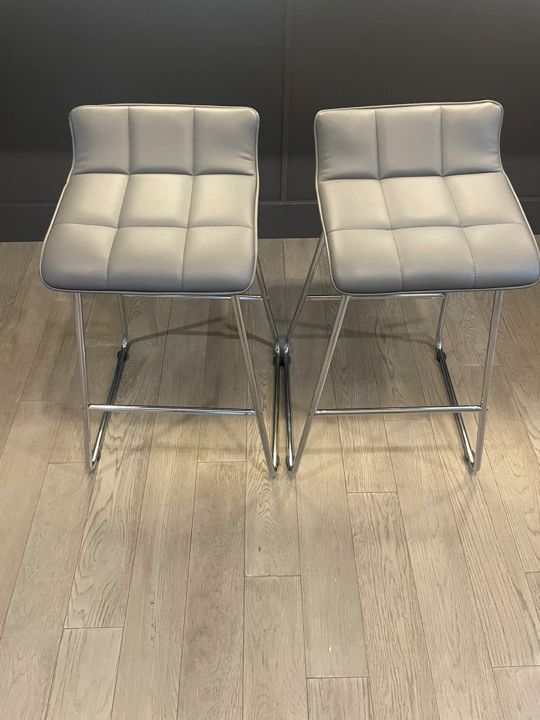 Bouclair Grey Bar Stools - Set of 2 - photo 3