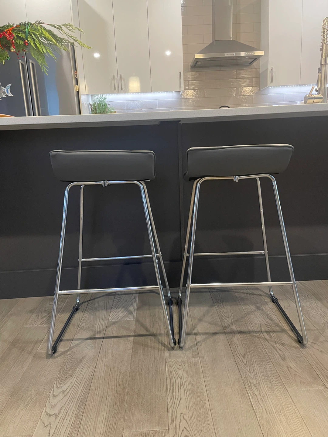 Bouclair Grey Bar Stools - Set of 2 - photo 2