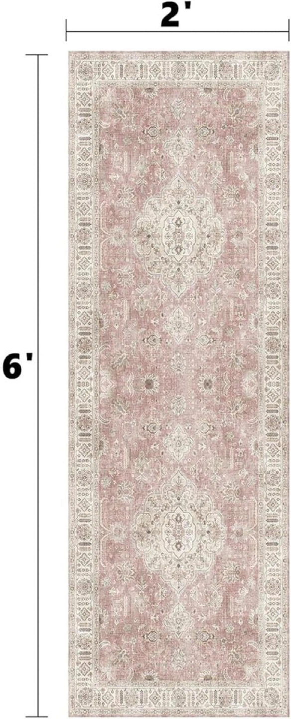 Pink Runner Rug, 2' x 6' - photo 4