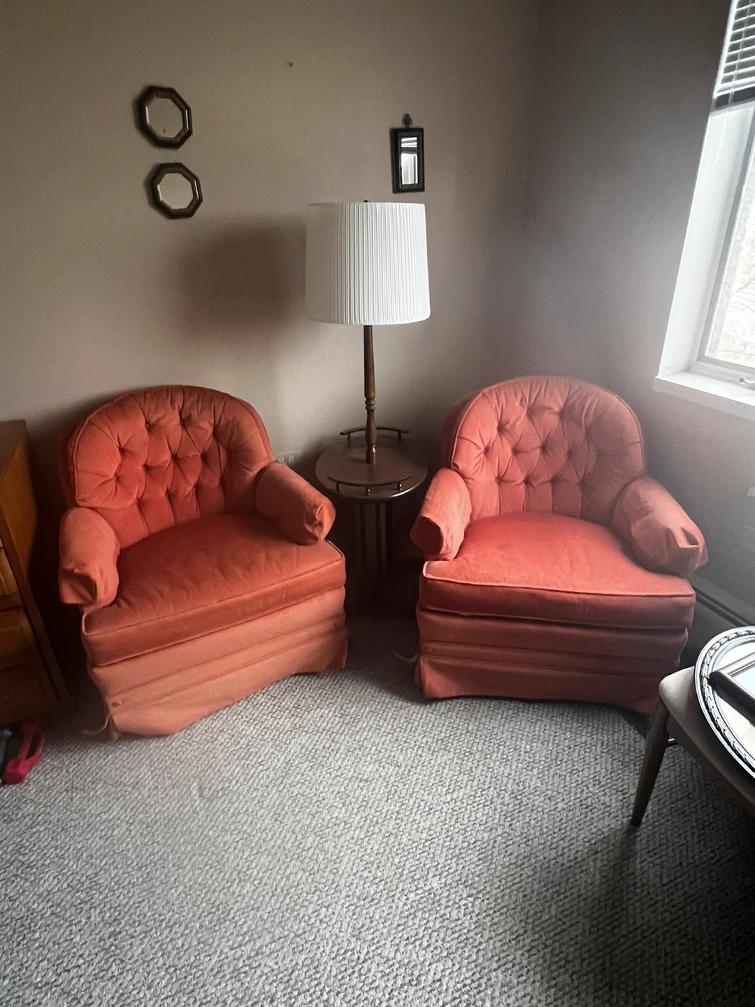 Pair of Vintage Orange Armchairs