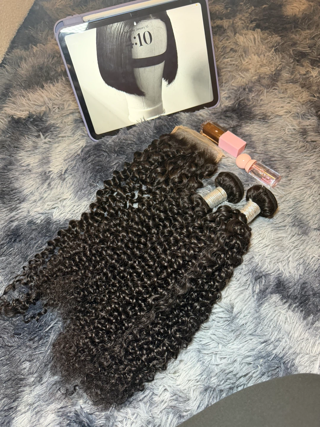 3 Jerry Curl Raw Vietnamese Hair Bundles & Closure(22” & 20”)
