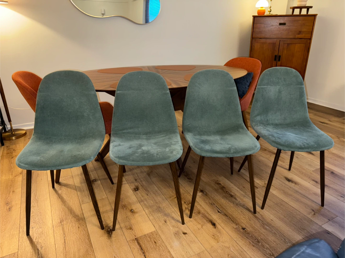 Set of 4 Dining Chairs - Greenish Teal - photo 2