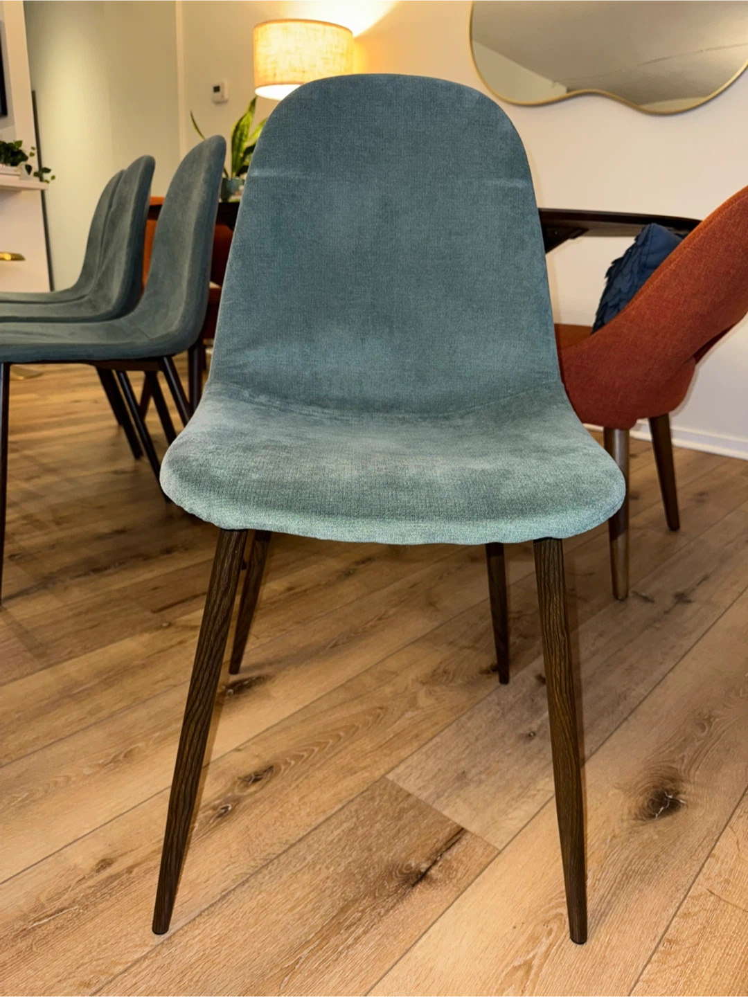Set of 4 Dining Chairs - Greenish Teal - photo 4
