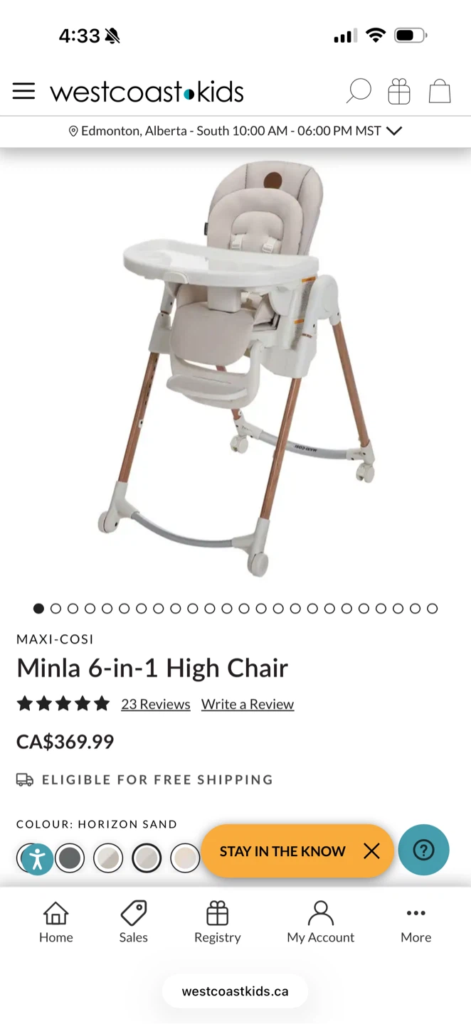 MAXI-COSI Minla 6-in-1 High Chair - Horizon Sand