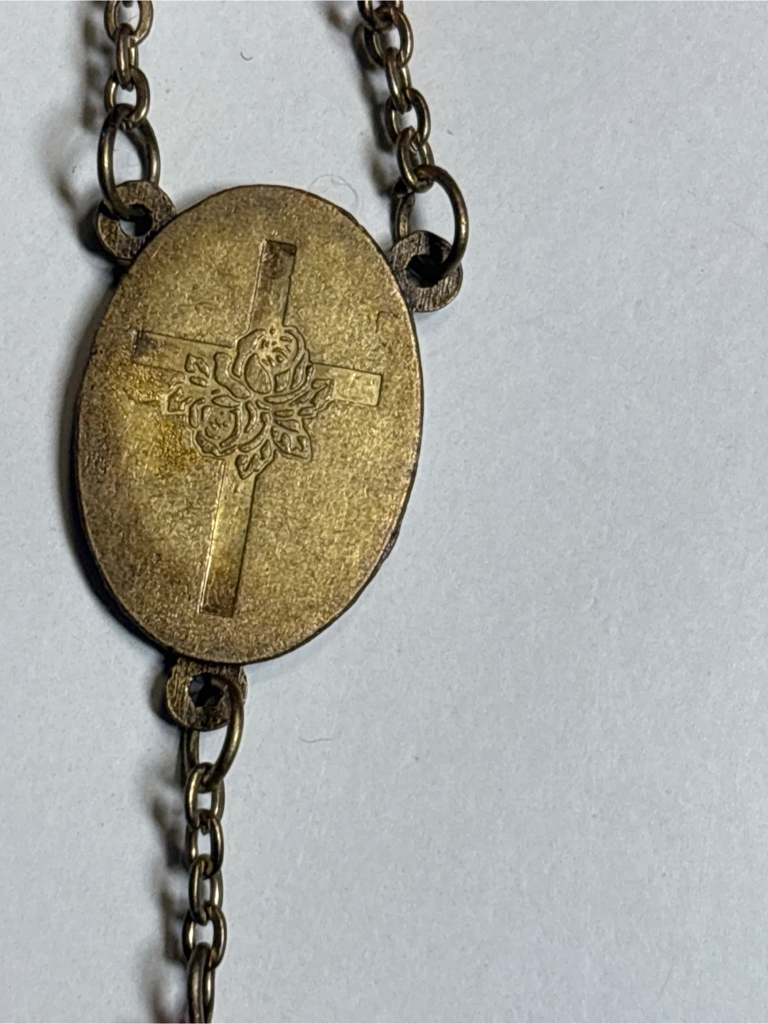 Red Beaded Rosary with Saint Therese Medal - photo 3