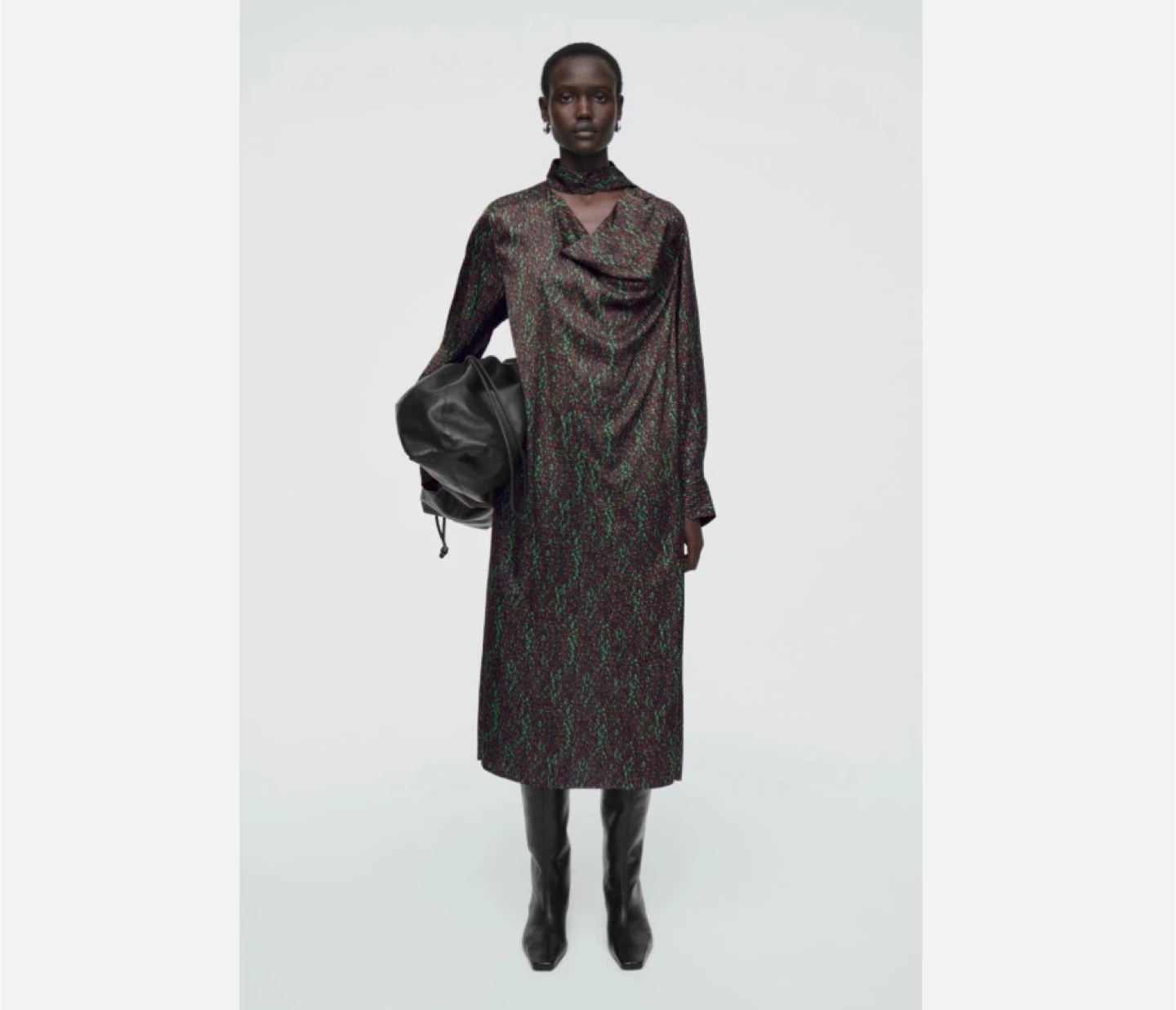 COS Scarf-Detail Printed Midi Dress *BNWT, Never Worn* - photo 4