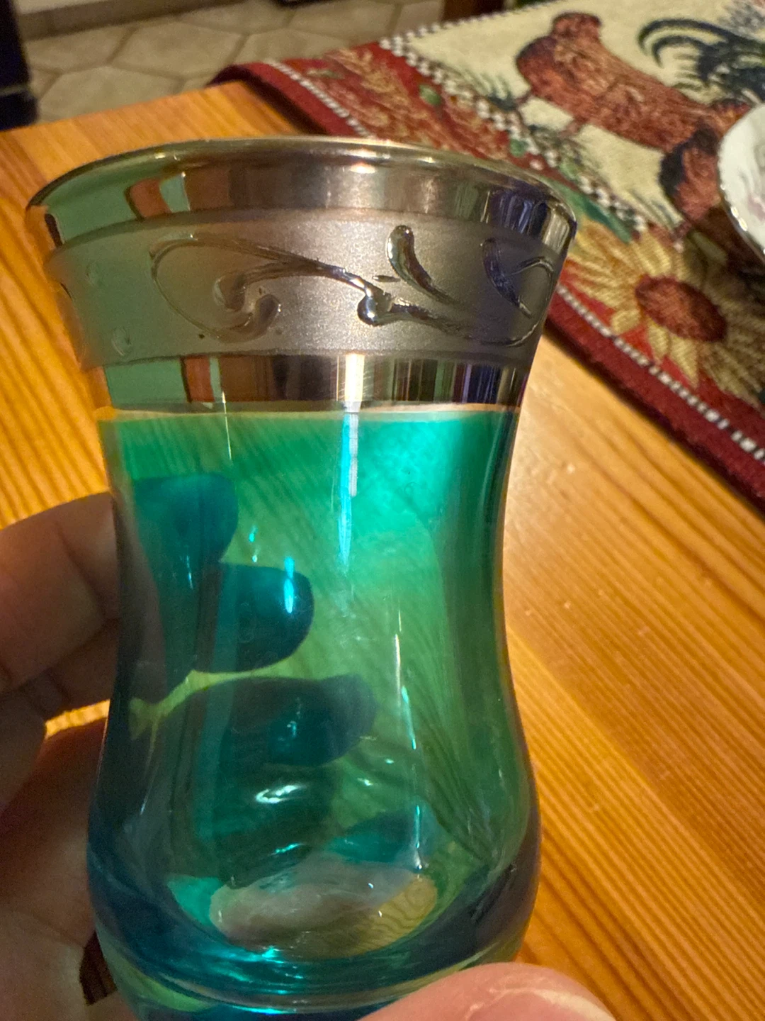 Teal Turkish Tea Glass Set of 6 - photo 4