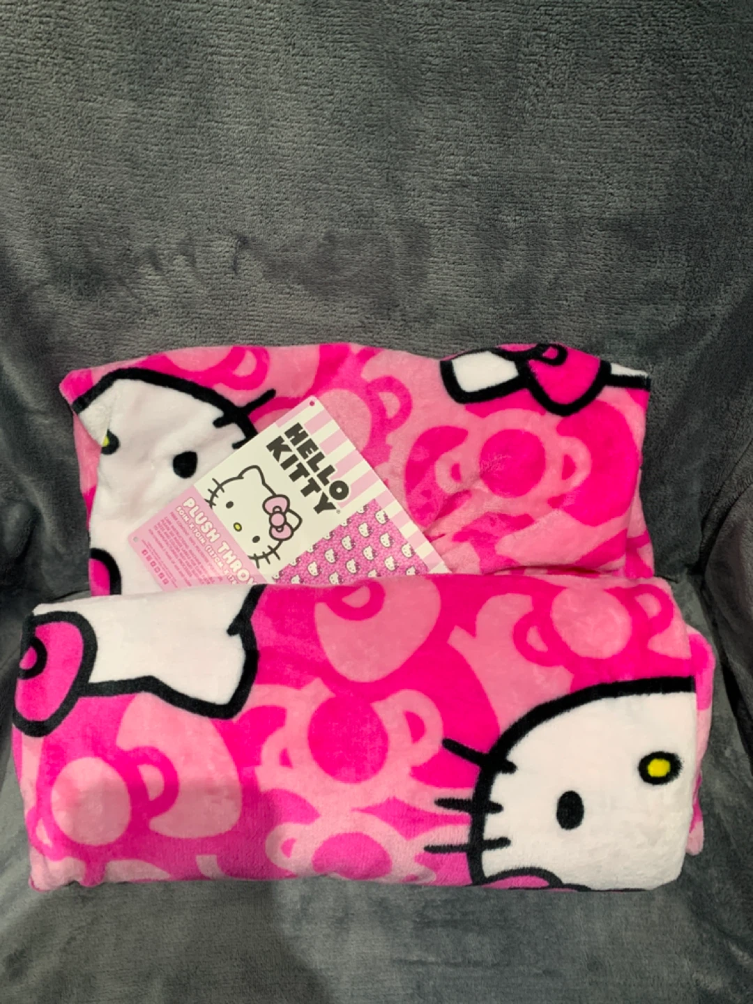 Hello Kitty Pink Plush Throw Blanket 50”x70”