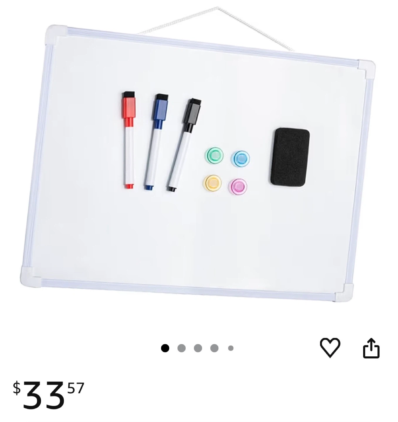 BRAND NEW Whiteboard 16inch x 12inch with Markers and eraser - photo 2