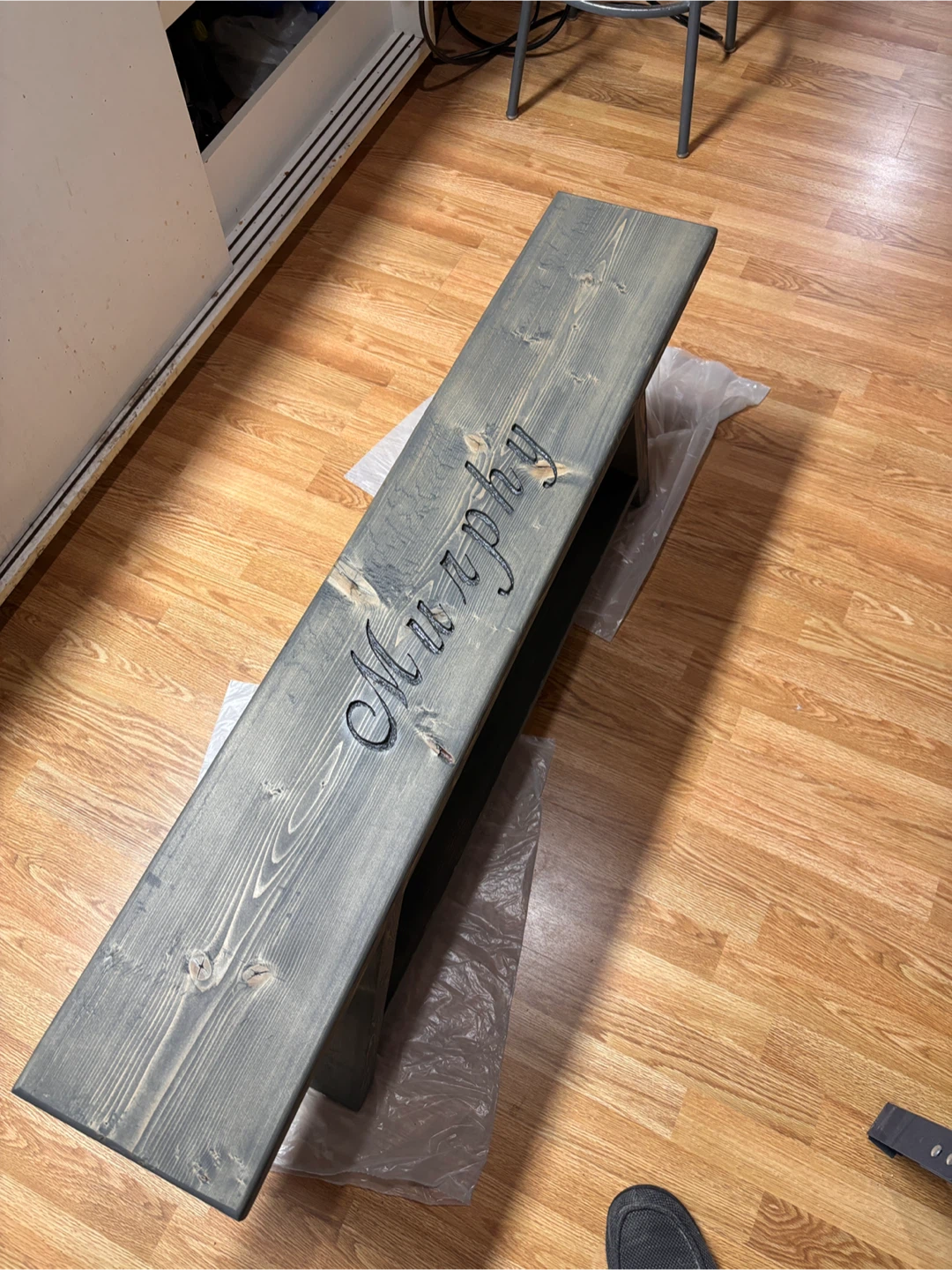 Handmade Wooden Bench - Dark Grey - photo 5