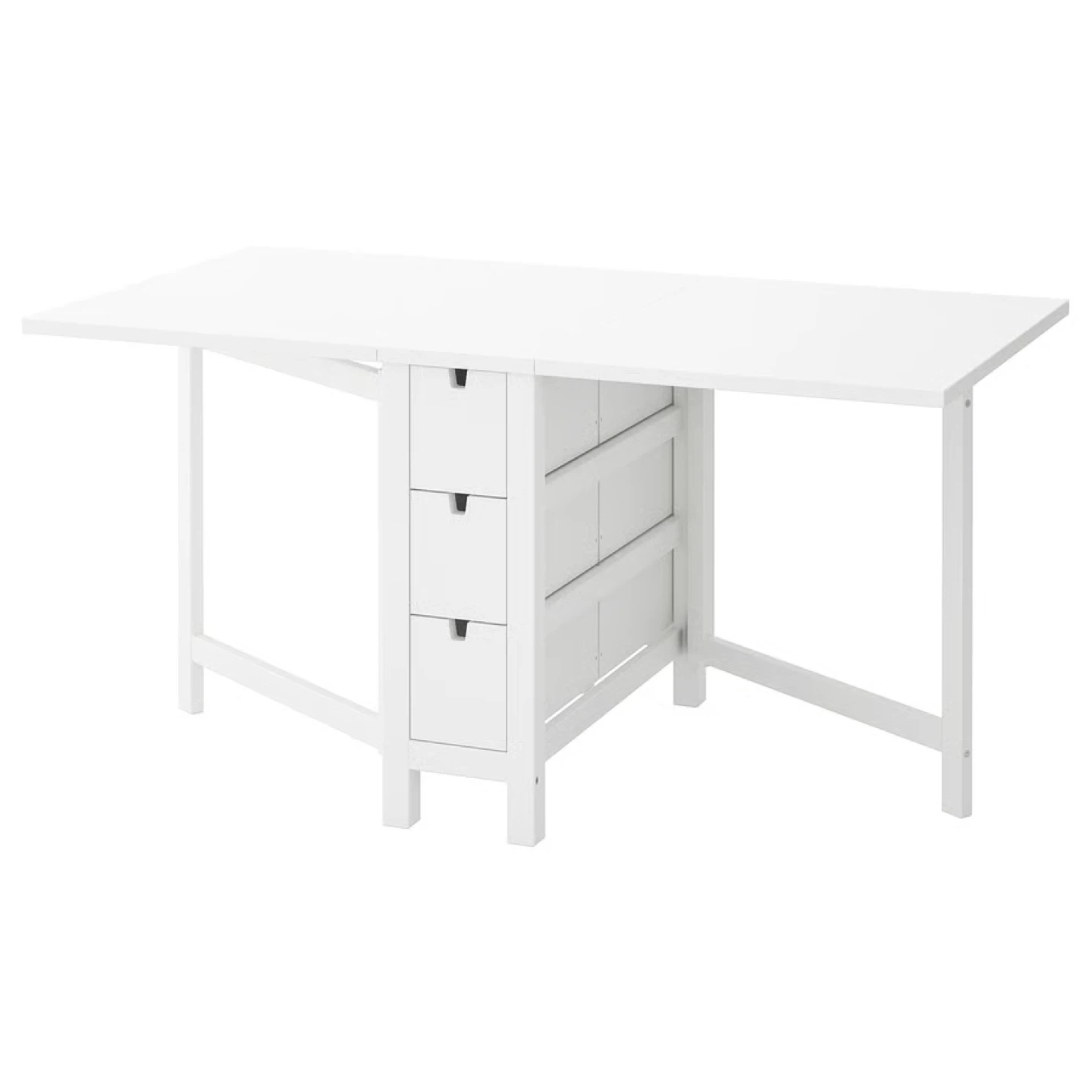 White Folding Drop Leaf Table - photo 3