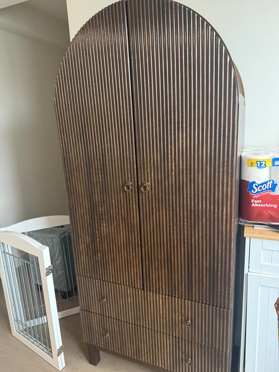 Brown 71 inch storage cabinet - photo 2