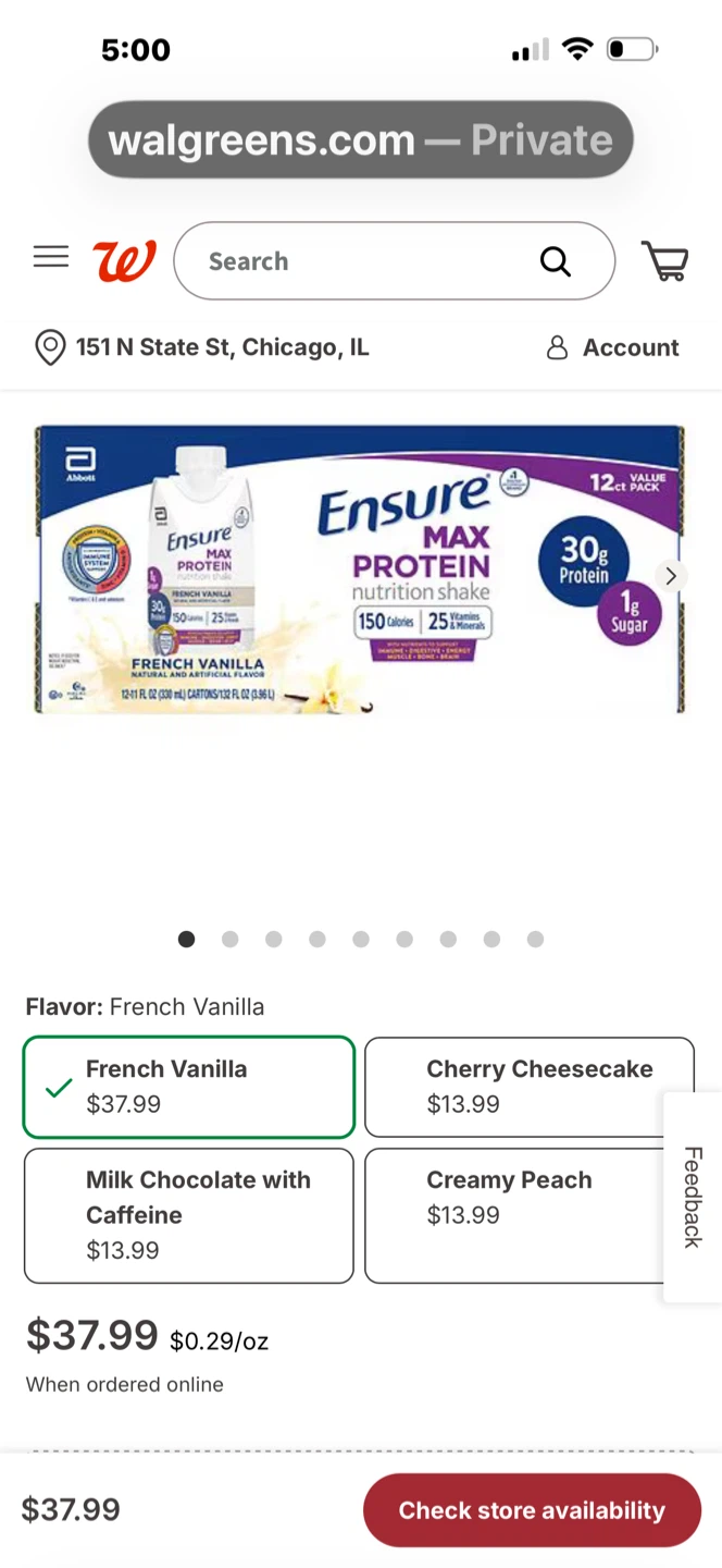 Ensure Max Protein Nutrition Shake, French Vanilla