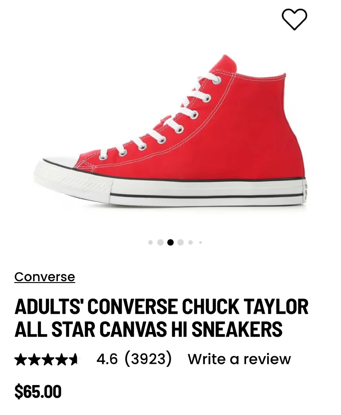 Converse Chuck Taylor All Star Hi Red Sneakers - photo 3