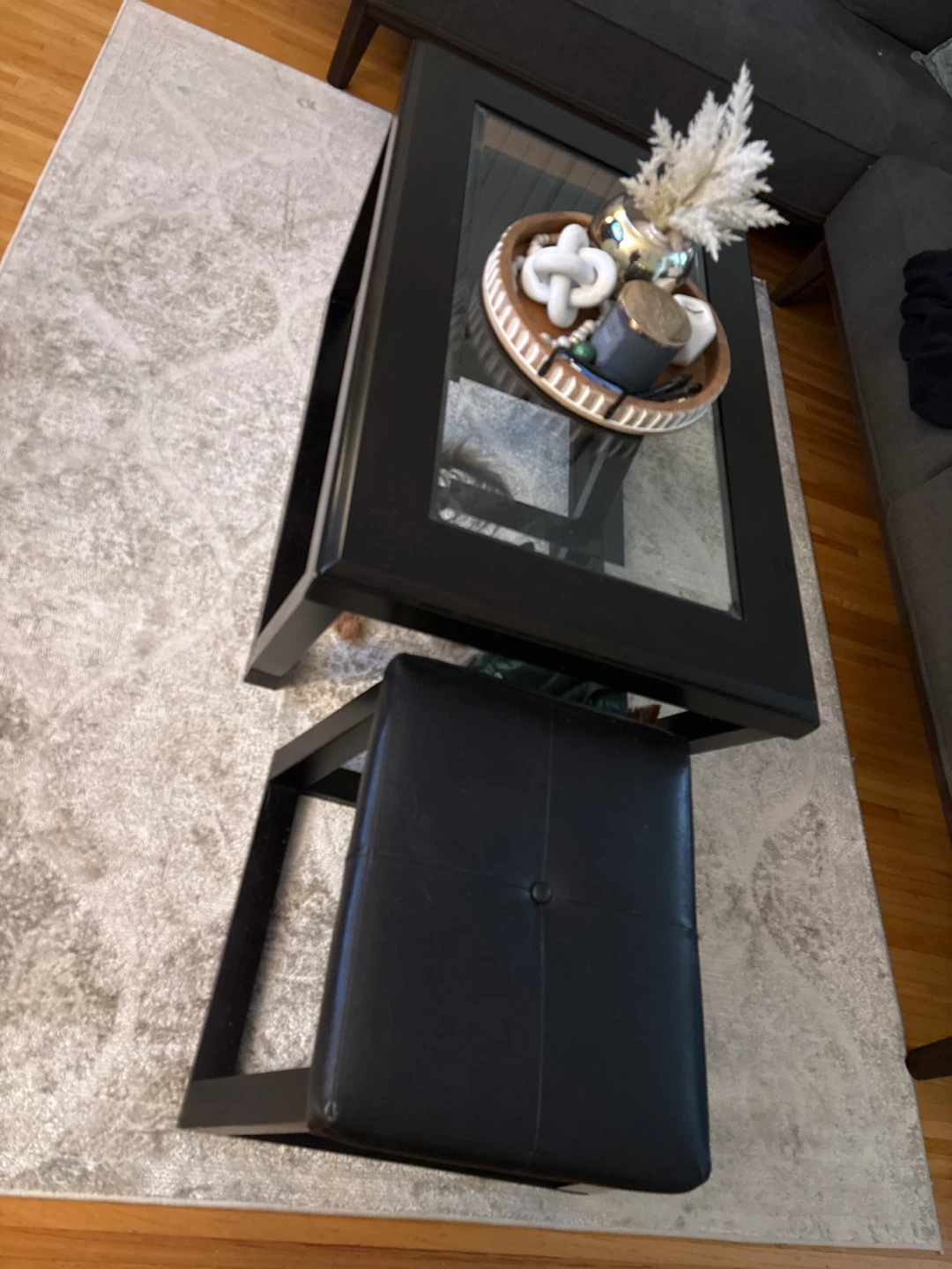 Black Glass Top Coffee Table - photo 4