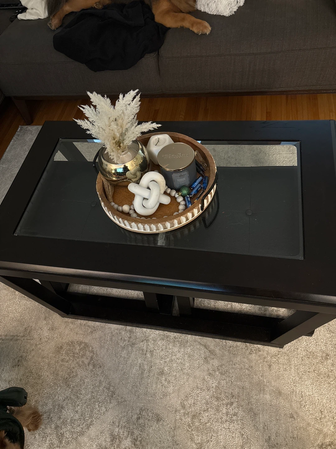 Black Glass Top Coffee Table - photo 3