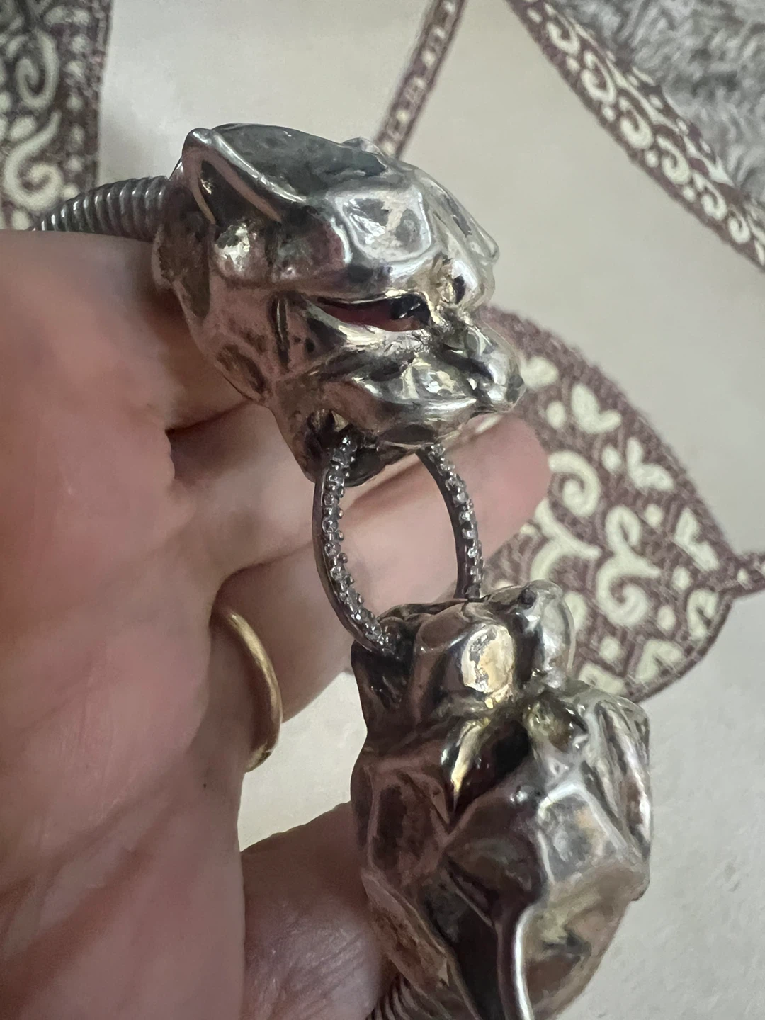 Sterling Silver Panther Head Bracelet - photo 4