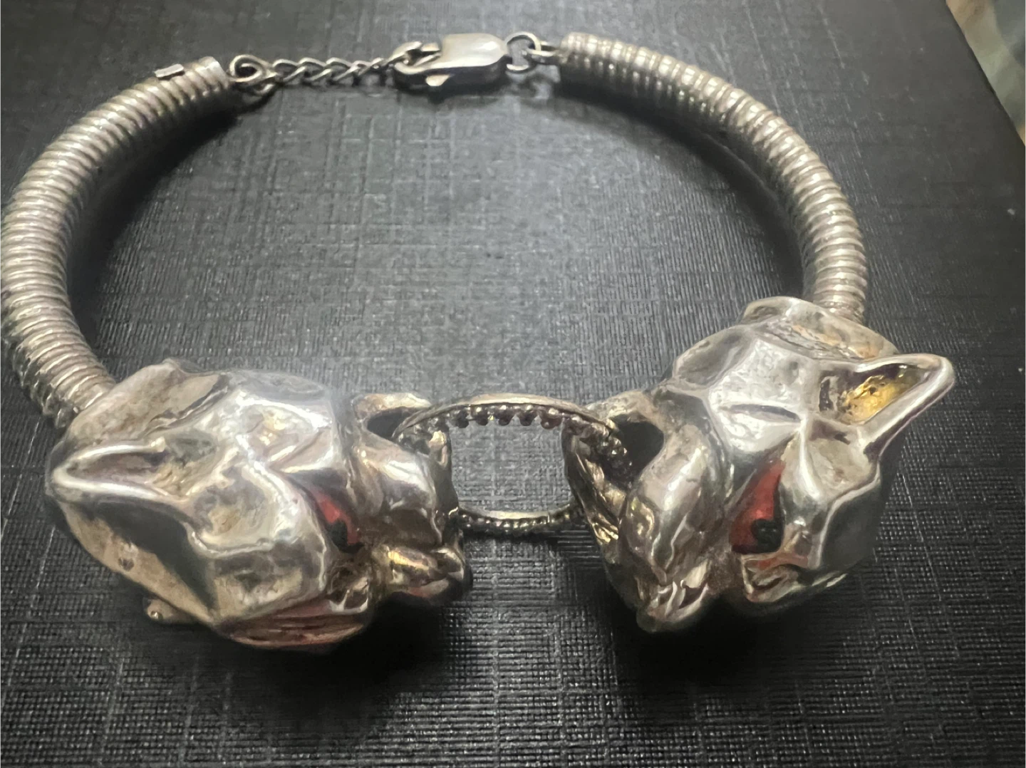 Sterling Silver Panther Head Bracelet