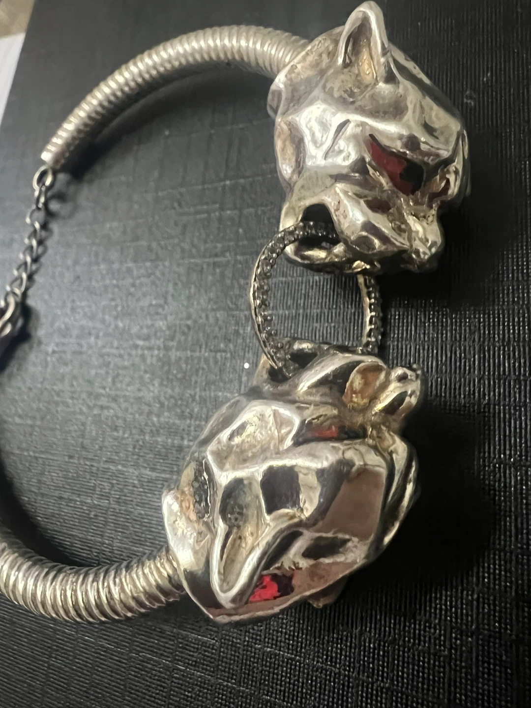 Sterling Silver Panther Head Bracelet - photo 3