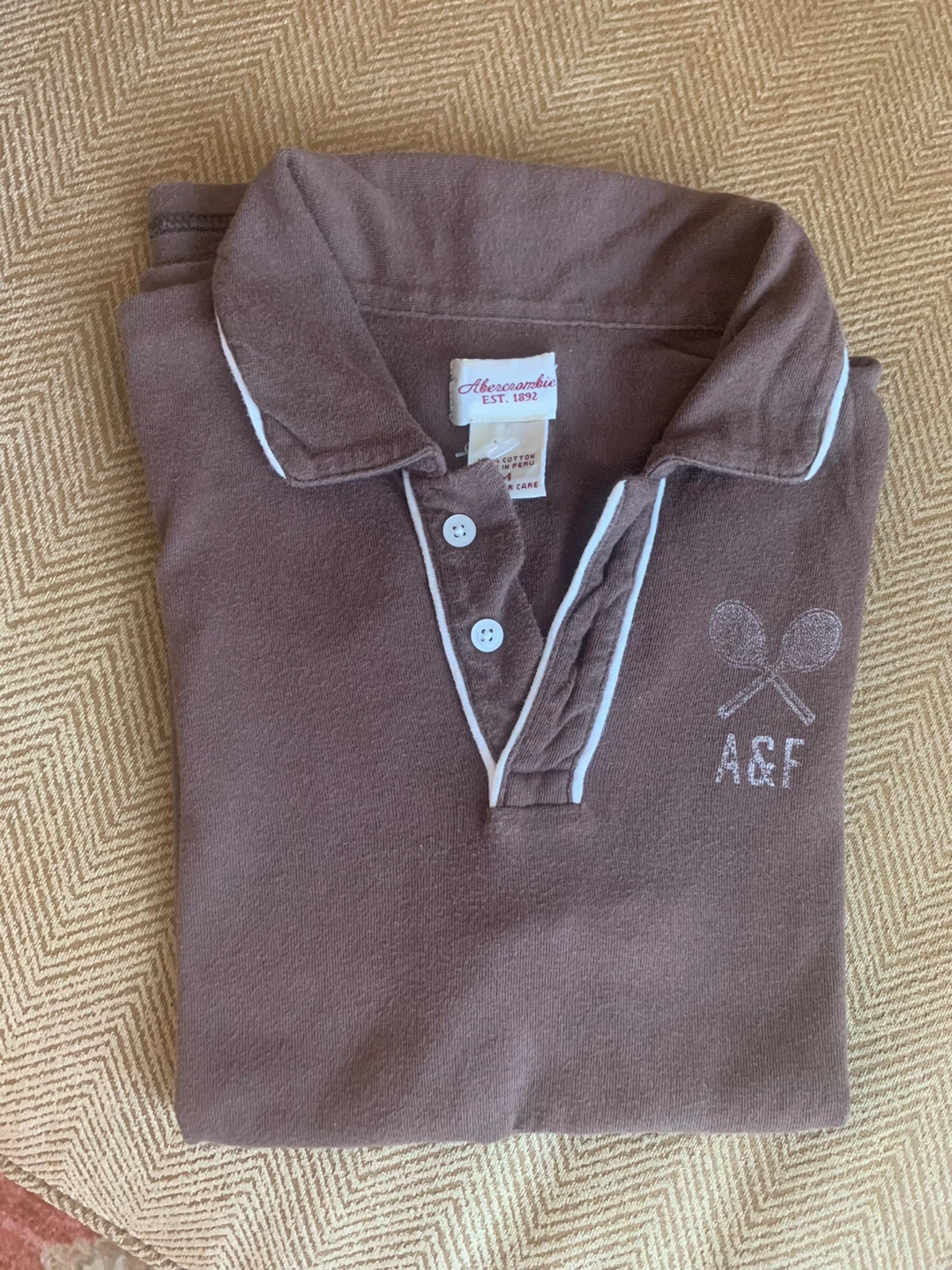 Abercrombie & Fitch Brown Tennis Camp Polo Shirt - photo 2