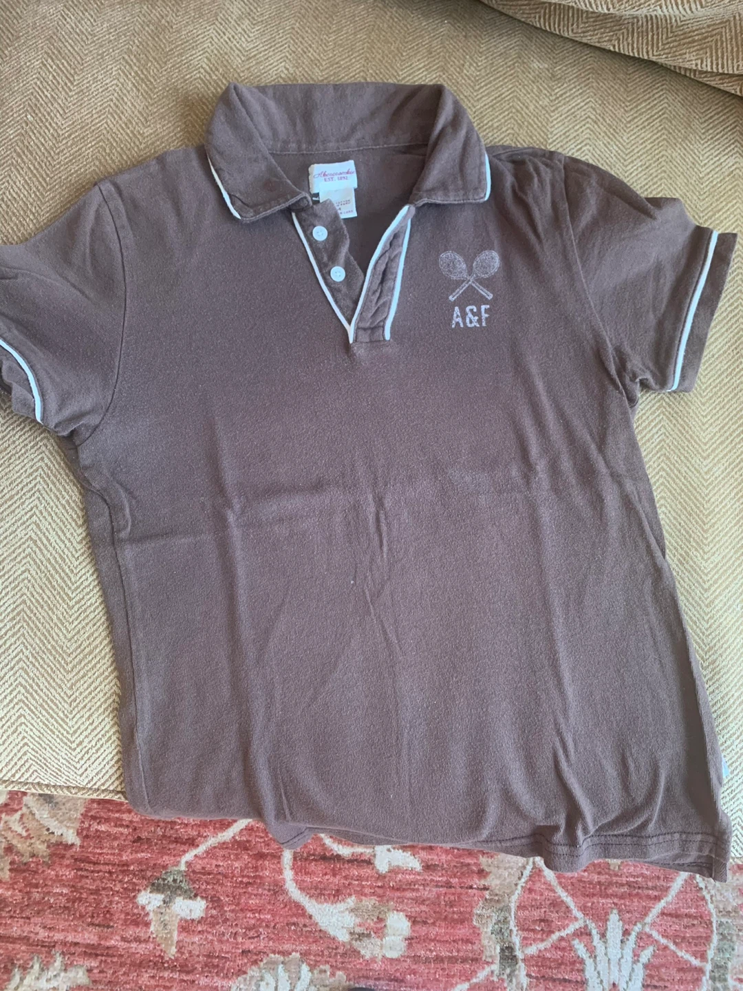 Abercrombie & Fitch Brown Tennis Camp Polo Shirt - photo 3