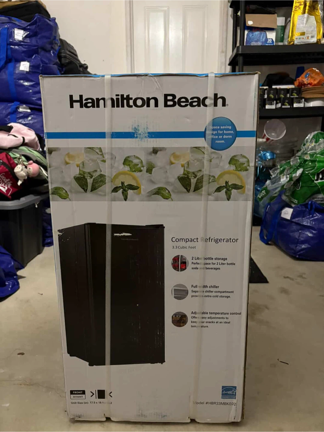 Never opened  Hamilton Beach 3.3 ft fridge