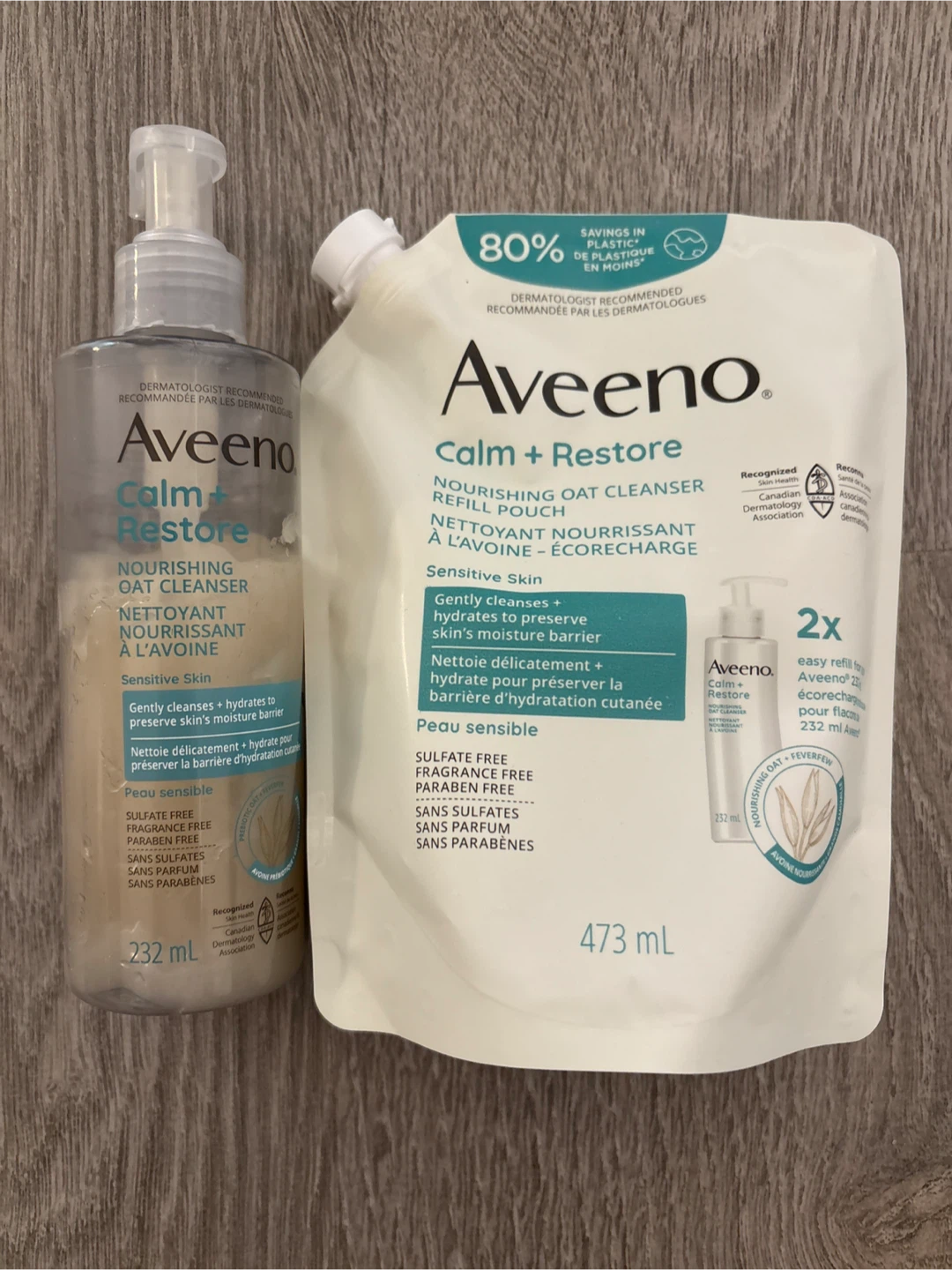 Aveeno Calm + Restore Cleanser & Refill Pouch
