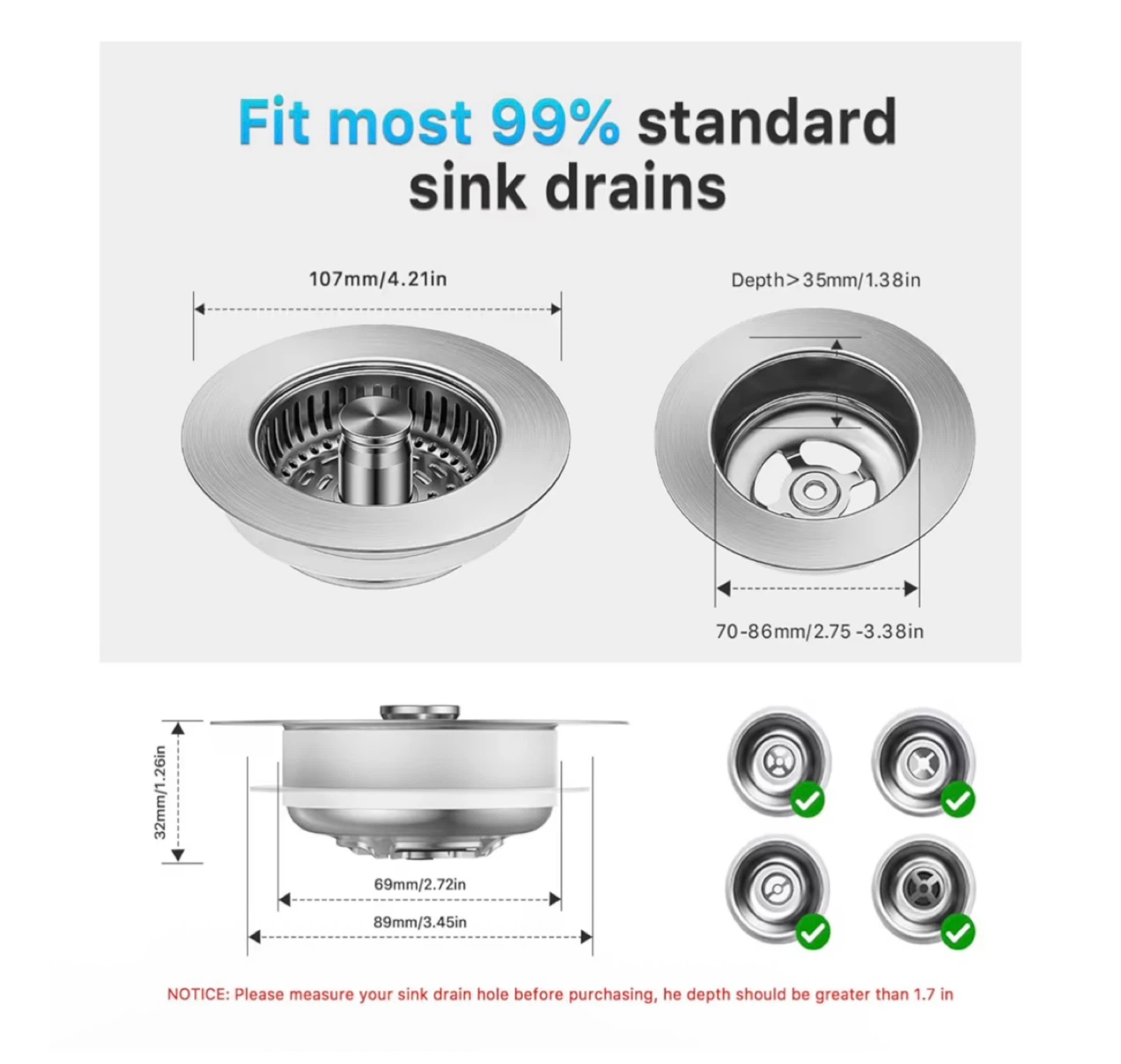 Brand new Upgraded Kitchen Sink Strainer & Stopper - photo 3