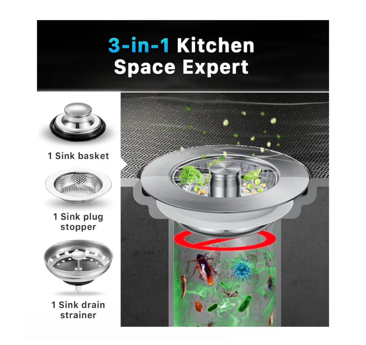 Brand new Upgraded Kitchen Sink Strainer & Stopper - photo 5
