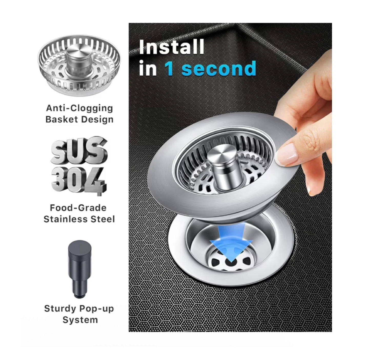 Brand new Upgraded Kitchen Sink Strainer & Stopper - photo 4