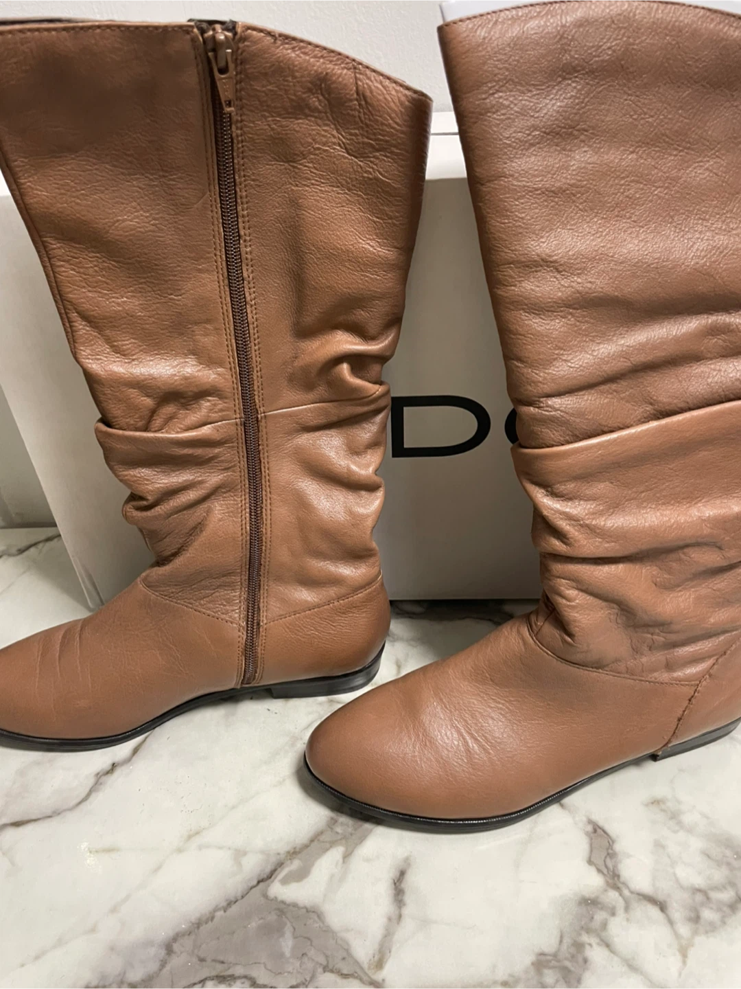 ALDO Althea  Brown Leather Boots size 9 - photo 3