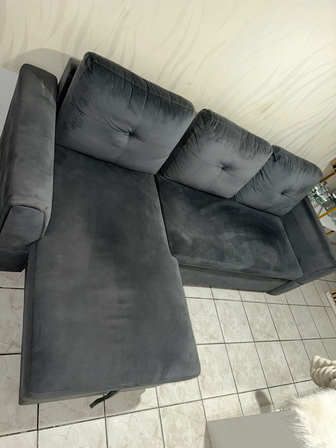 Gray Sectional Sofa with Chaise Lounge - photo 2