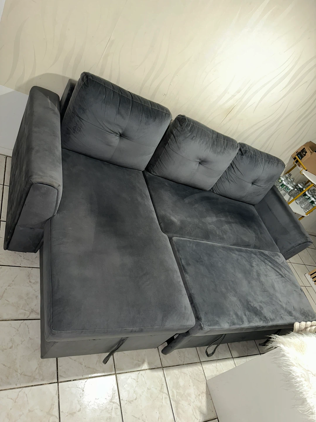 Gray Sectional Sofa with Chaise Lounge - photo 3